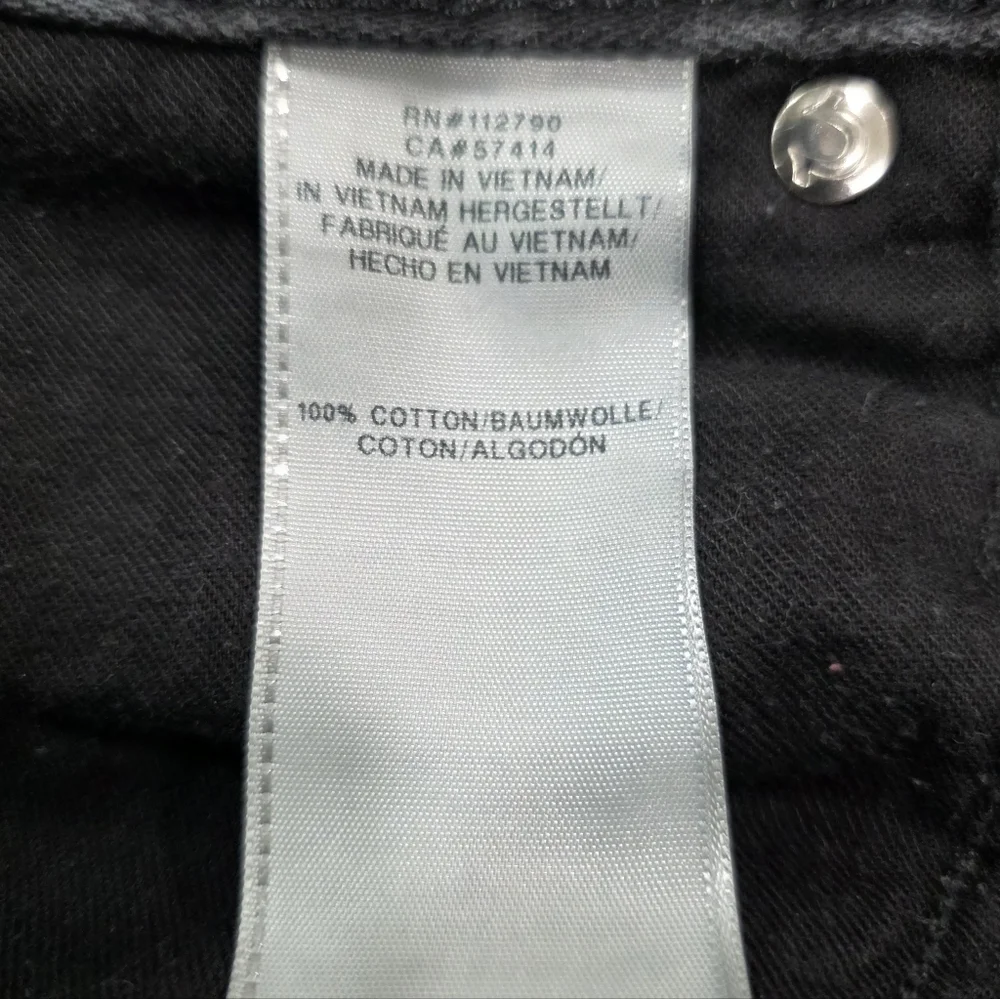 True Religion Section Straight Jeans Black Flap Pocket Low Rise Size 27